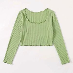 Plus Long Sleeve Crop Top